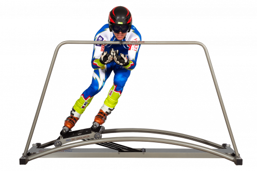 The Ski Simulator is designed to be used with your ski boots. It offers a great ski binding longitudinal ski move.